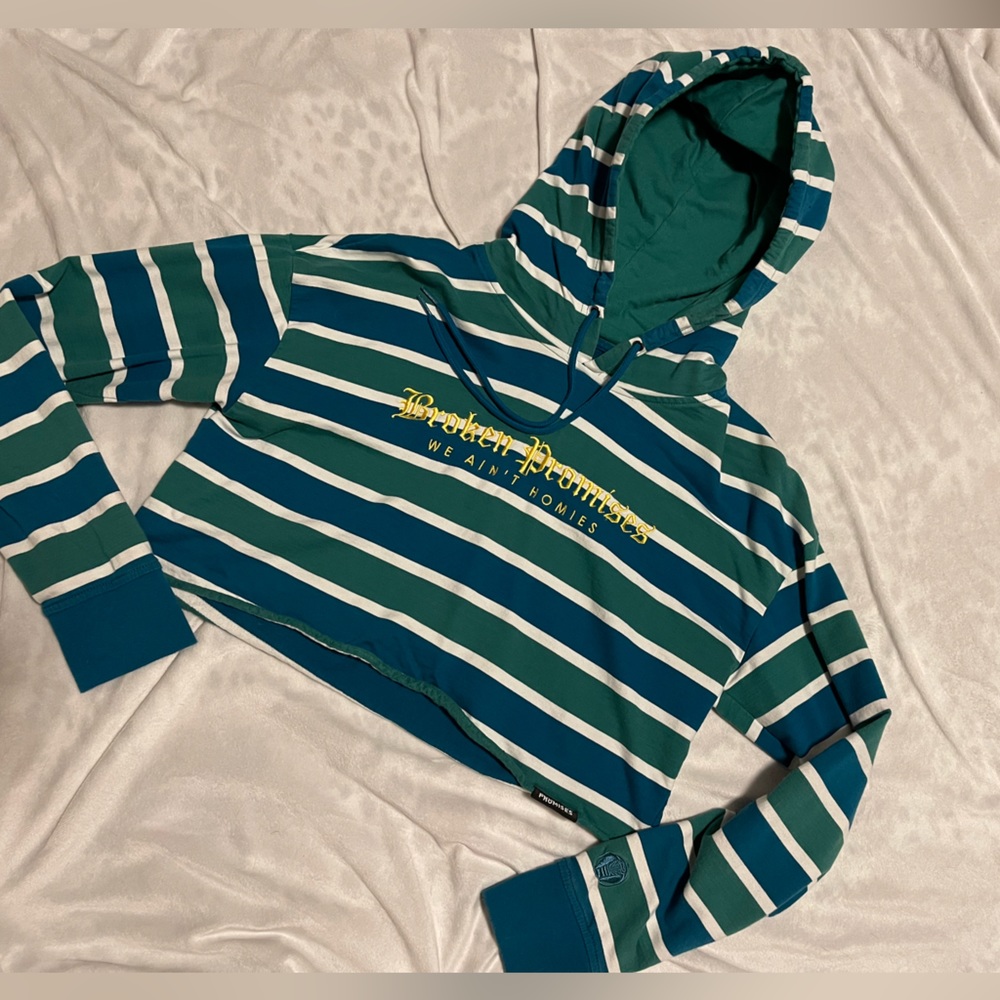 Broken promises cropped hoodie